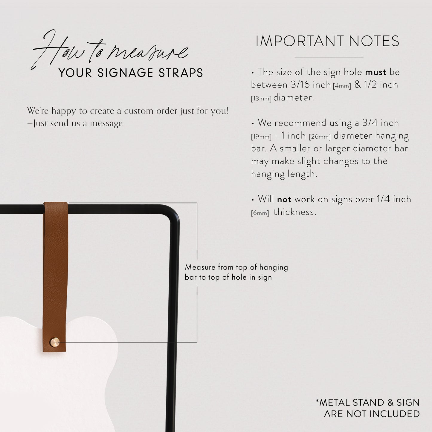 Leather Signage Hanger