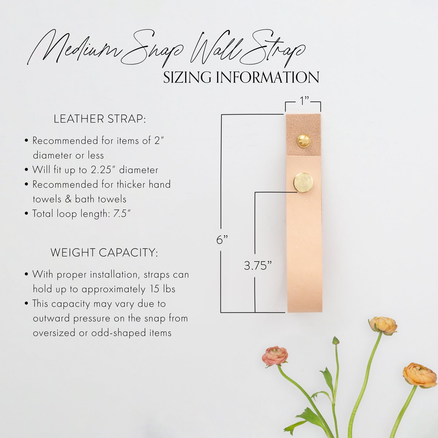 Medium Leather Snap Strap