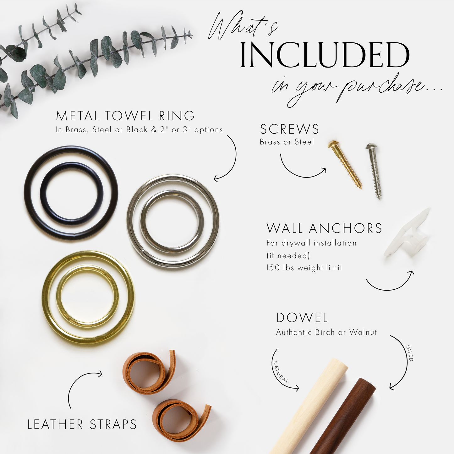 Towel Ring + Toilet Paper Holder Bundle