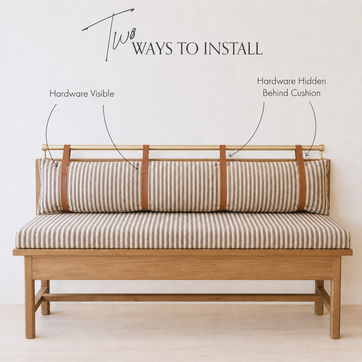 Custom Leather Cushion Railing Straps [Standard Width]