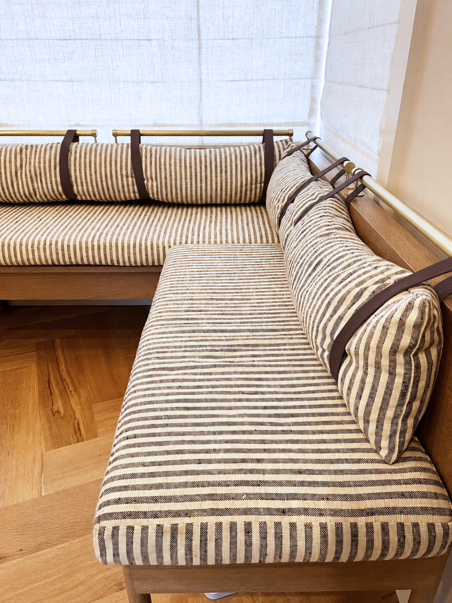 Custom Leather Cushion Railing Straps [Wide]