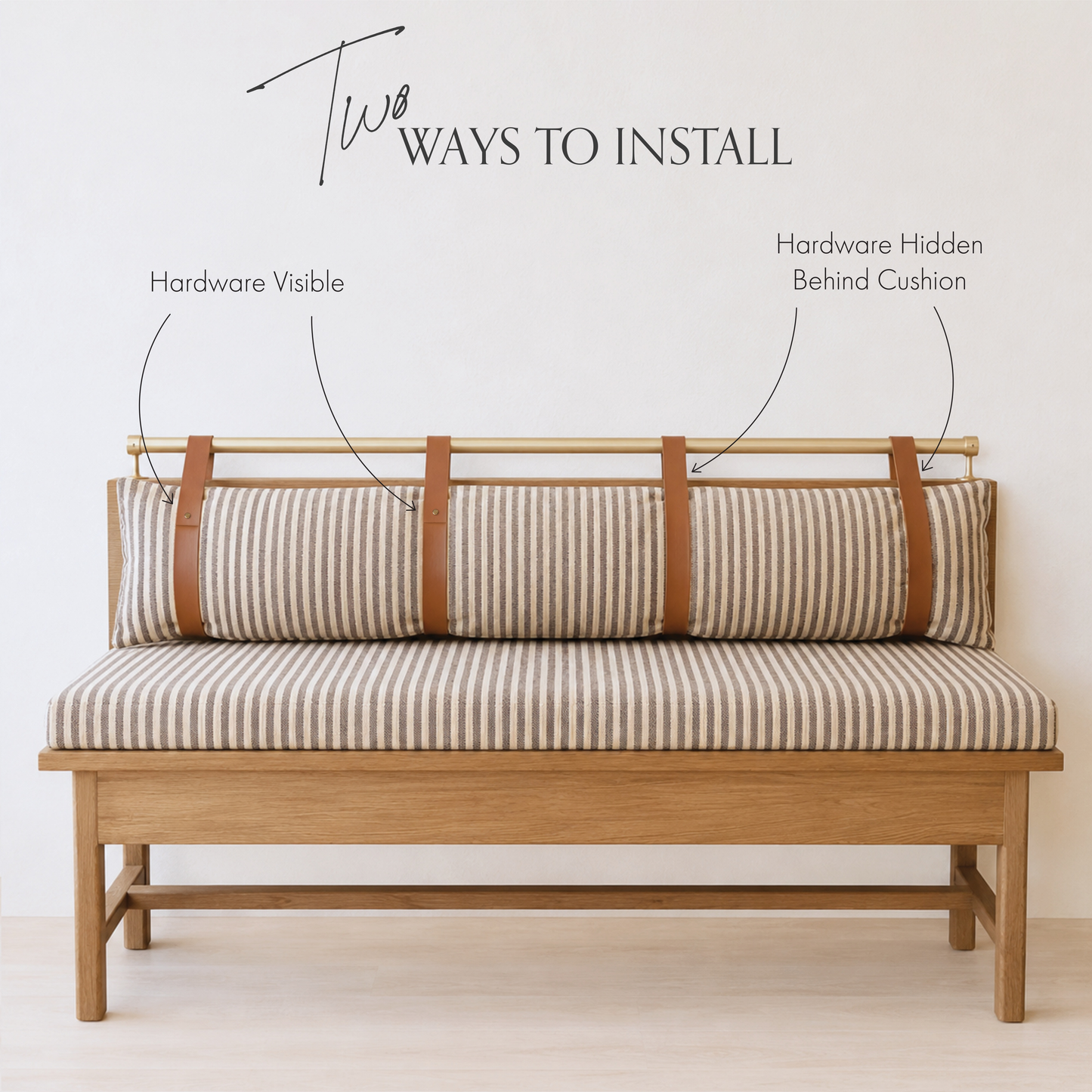 Custom Leather Cushion Railing Straps [Wide]