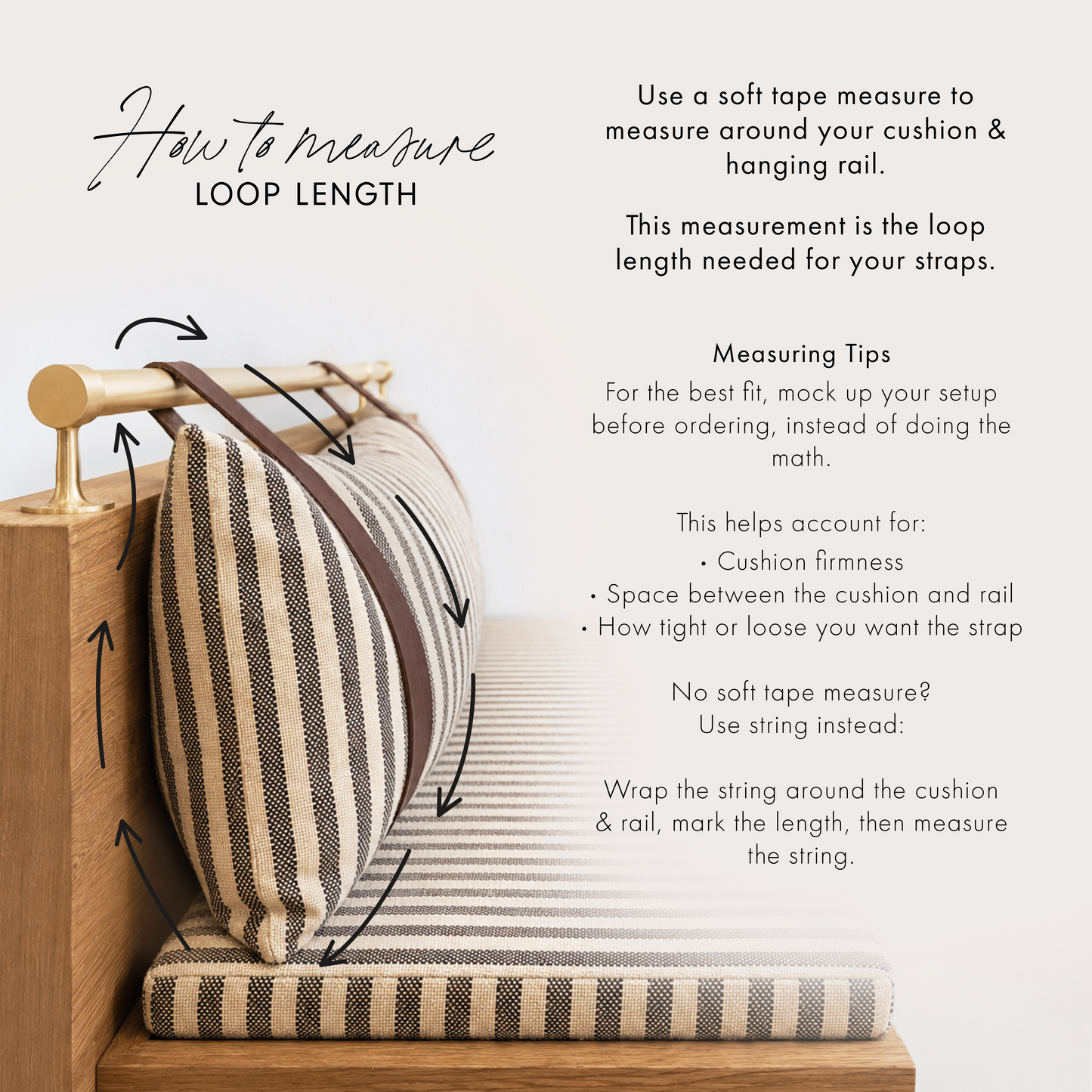 Custom Leather Cushion Railing Straps [Wide]