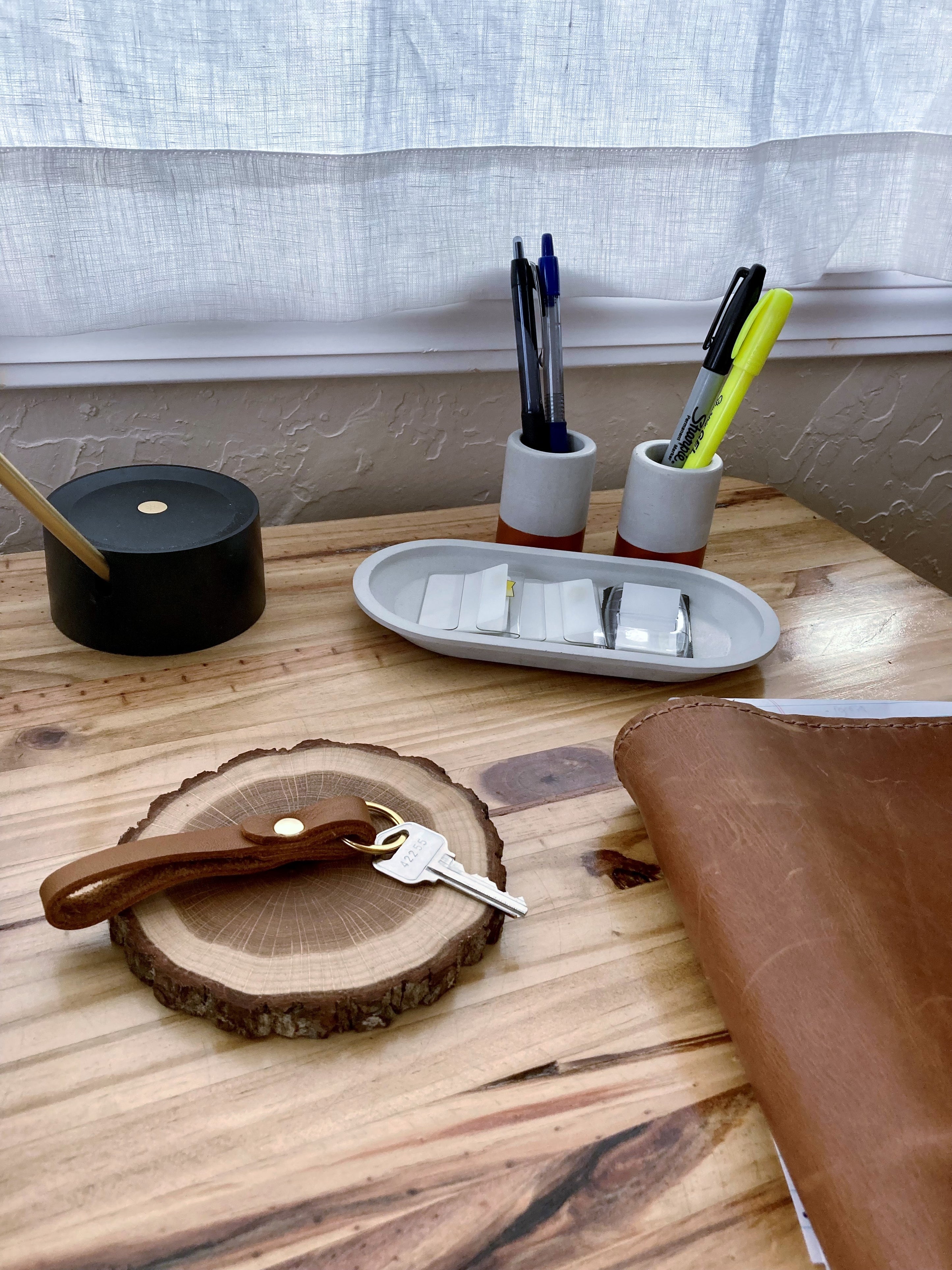 Personalized Skinny Leather Loop Keychain | 14k gold or imprinted ...