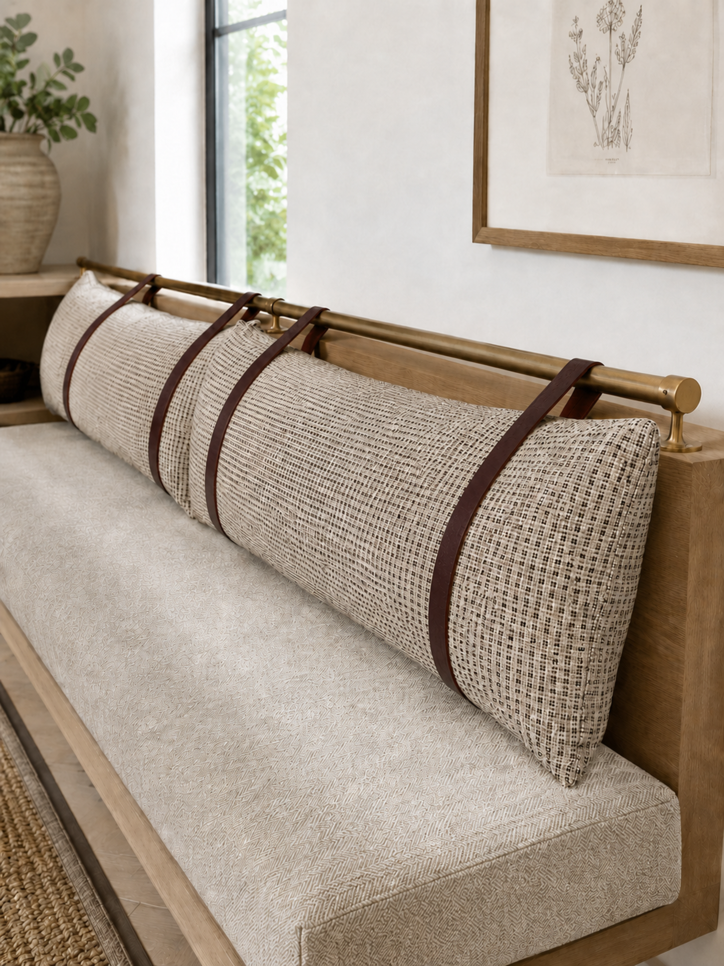 Custom Leather Cushion Railing Straps [Standard Width]