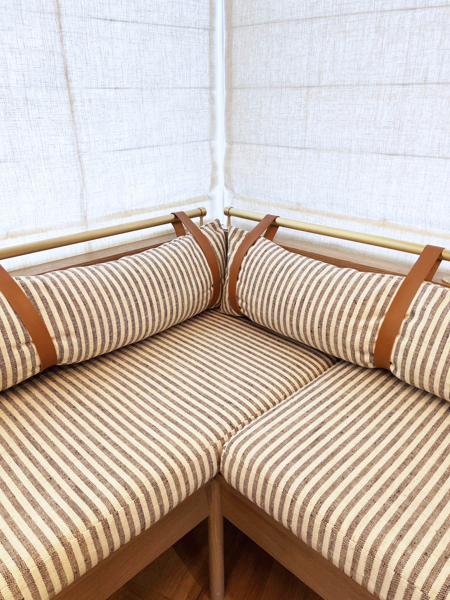 Custom Leather Cushion Railing Straps [Wide]