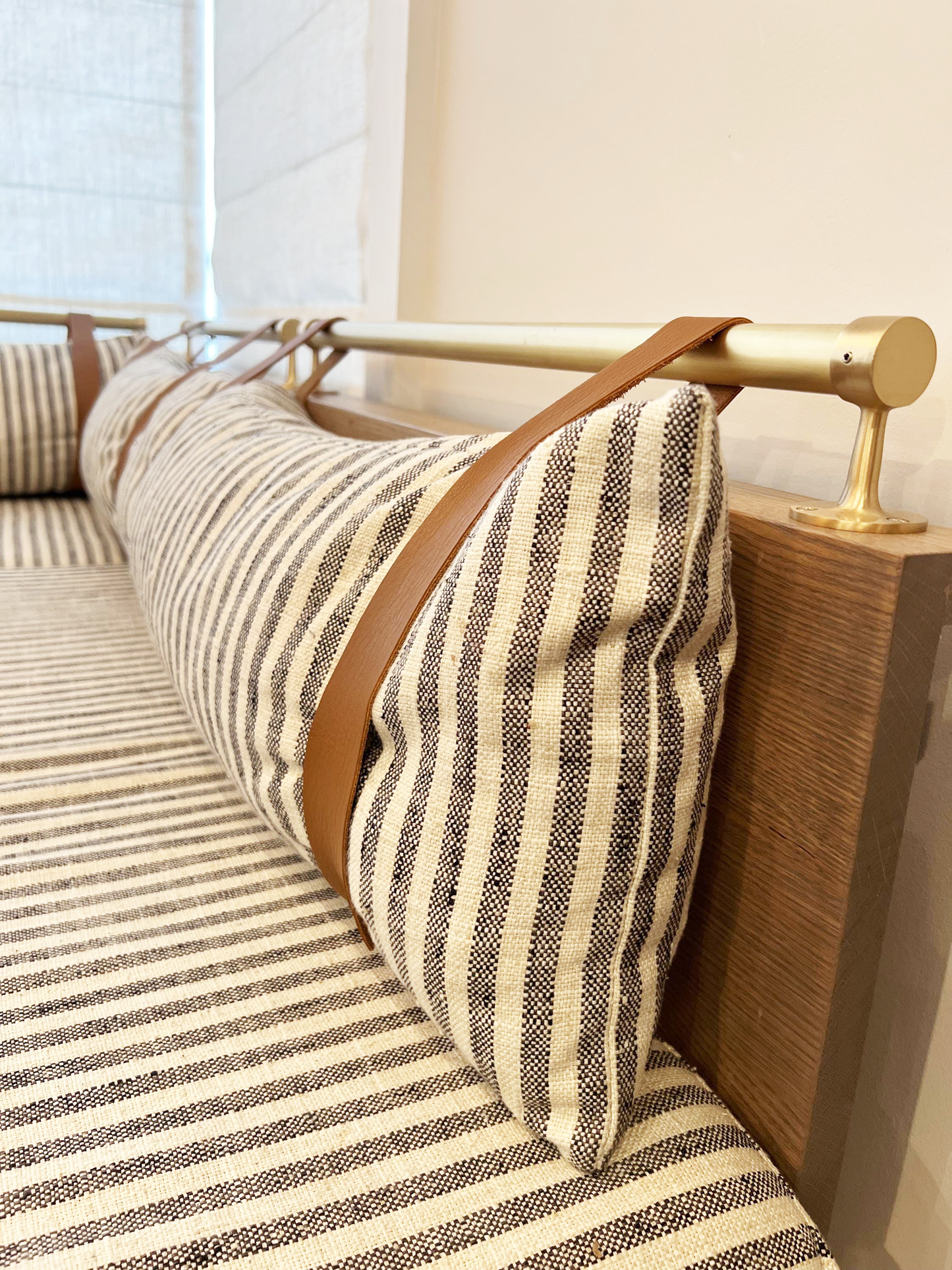 Custom Leather Cushion Railing Straps [Wide]