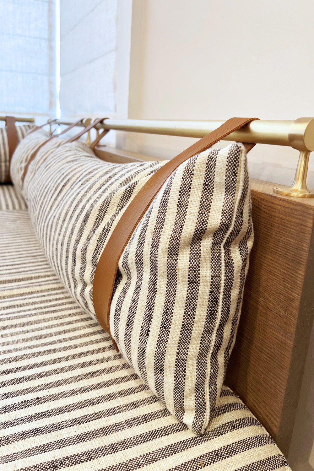 Custom Leather Cushion Railing Straps [Wide]