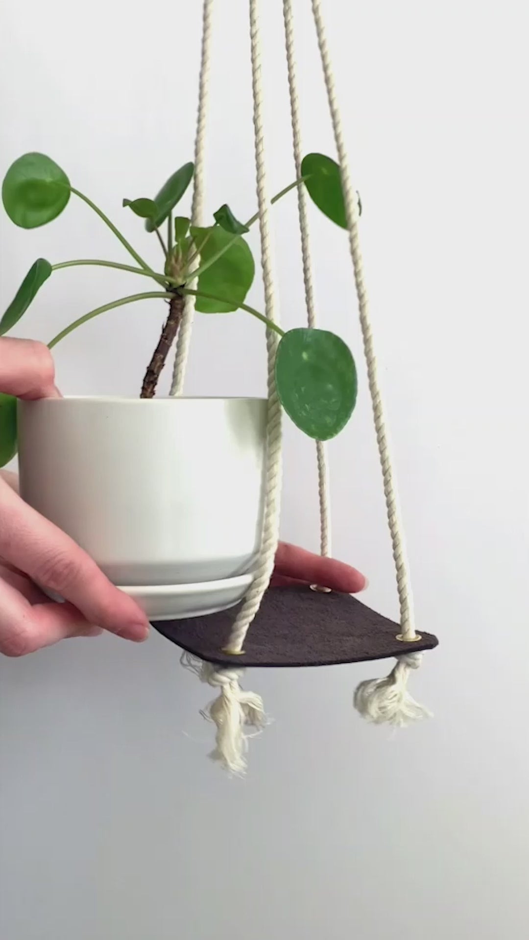 Leather Plant Hammock Indoor Plant Hanger Keyaiira