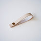 Natural vegetable-tanned leather hanging loop with brass rivet handcrafted detachable leather loop by Keyaiira.